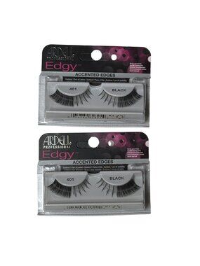 Ardell Edgy 401 Lash Duo • 2 Pack Dramatic Black Accent False Eyelashes